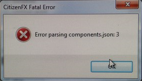 CitizenFX Fatal Error - error parsing components.json